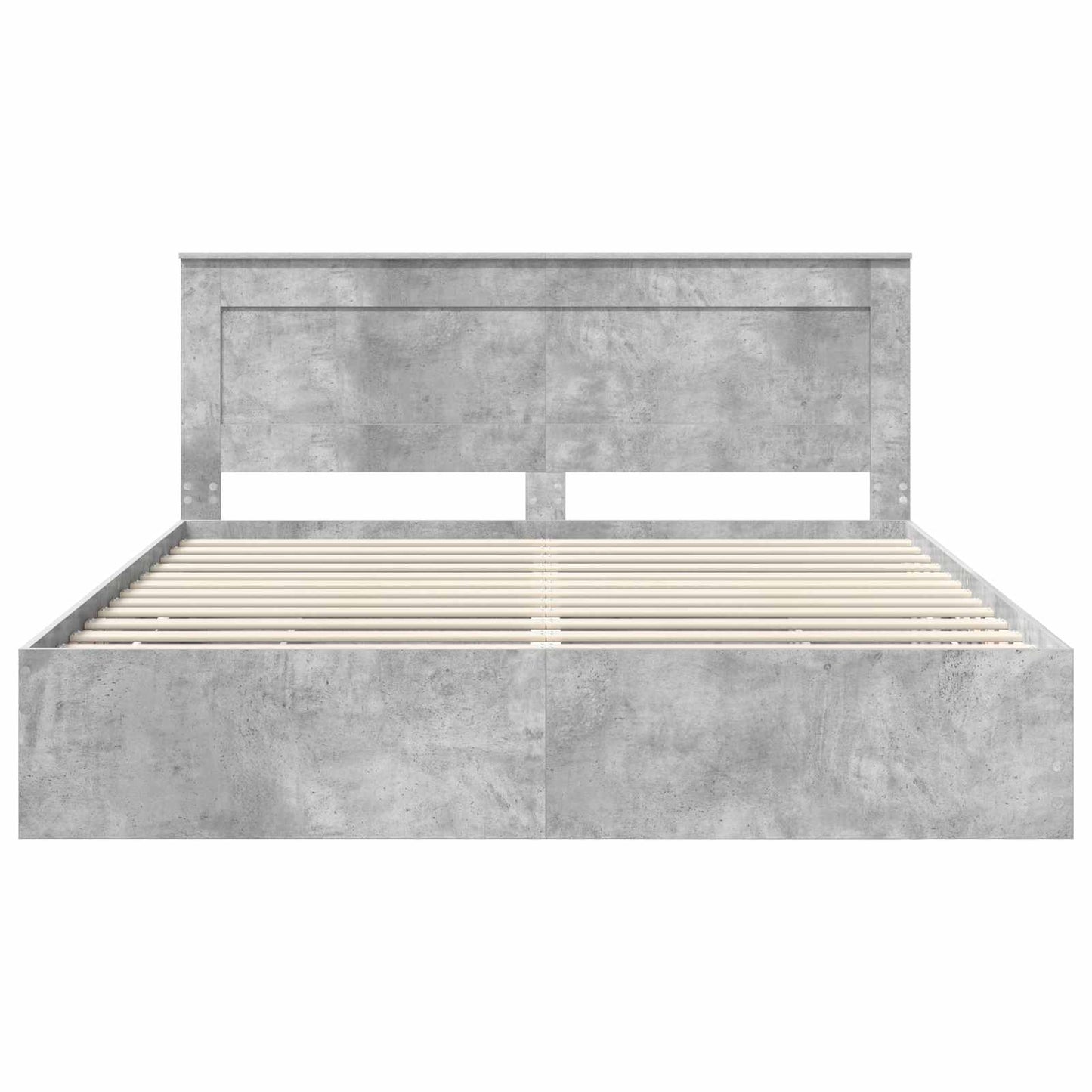 Bed Frame with Drawer Concrete Grey 200 x 200 cm Engineer Wood