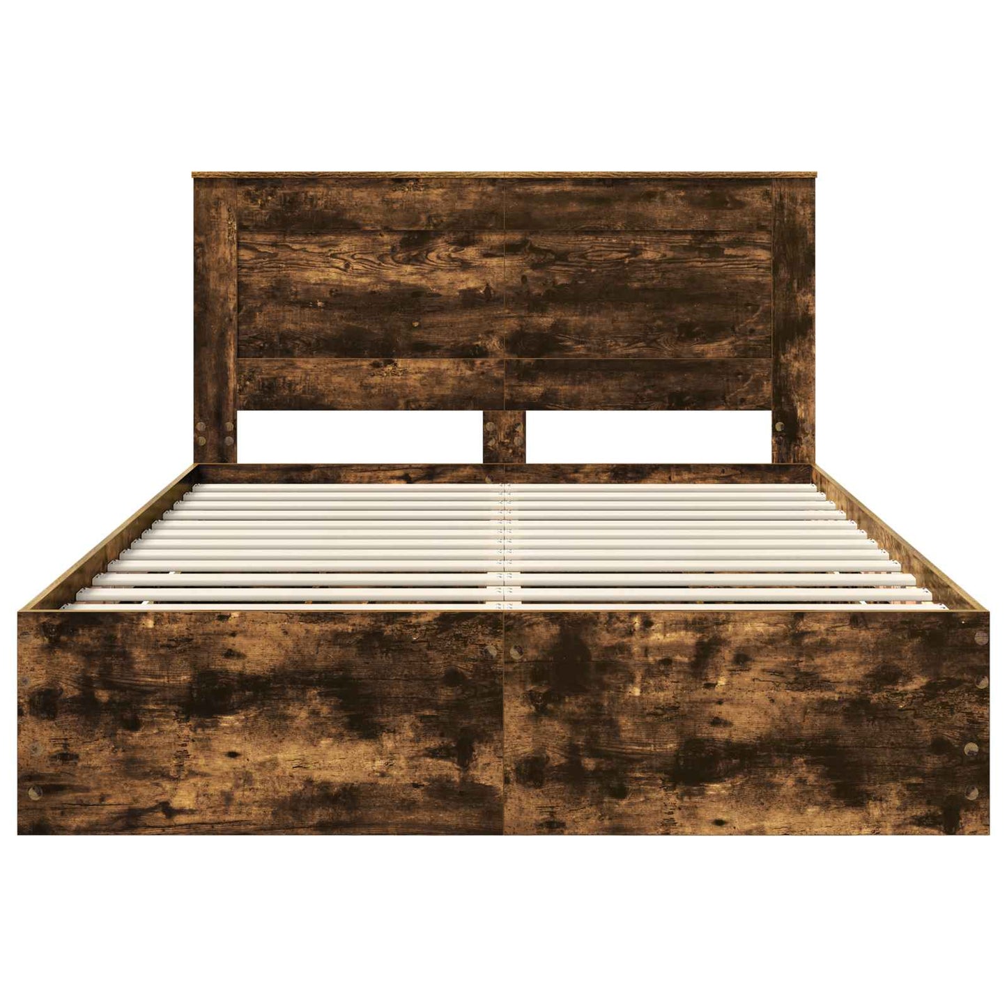 Bed Frame with Drawer Smoked Oak 150 x 200 cm Engineer Wood
