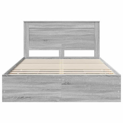 Bed Frame with Drawer Grey Sonoma 140 x 200 cm Engineer Wood
