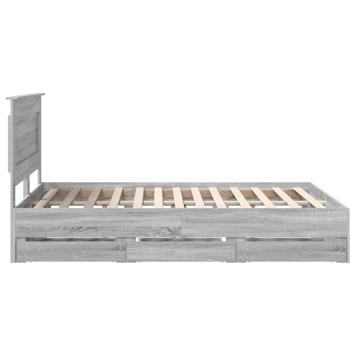 Bed Frame with Drawer Grey Sonoma 140 x 200 cm Engineer Wood