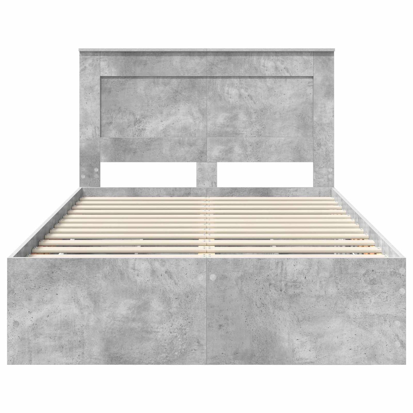 Bed Frame with Drawer Concrete Grey 135 x 190 cm Engineer Wood