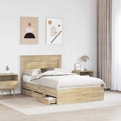 Bed Frame with Drawer Sonoma Oak 120 x 190 cm Engineer Wood