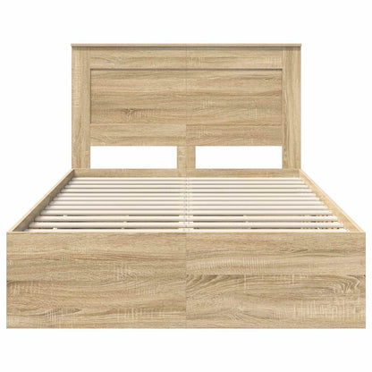 Bed Frame with Drawer Sonoma Oak 120 x 190 cm Engineer Wood