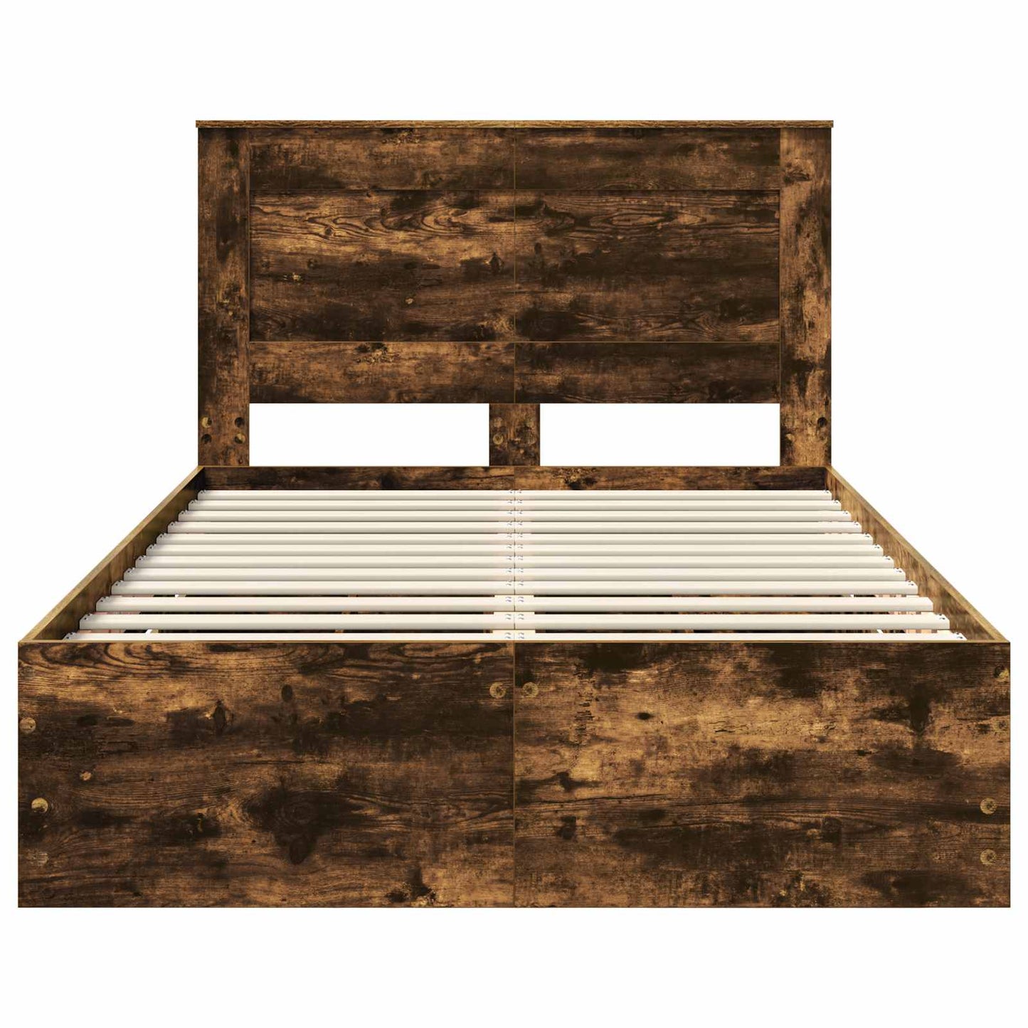 Bed Frame with Drawer Smoked Oak 120 x 190 cm Engineer Wood