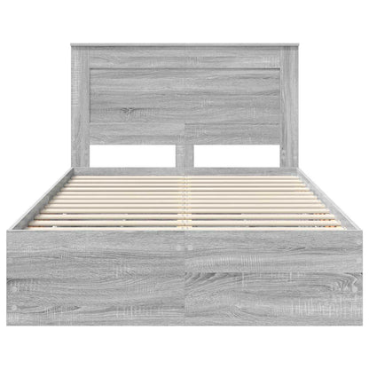Bed Frame with Drawer Grey Sonoma 120 x 190 cm Engineer Wood