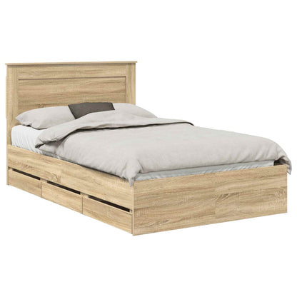 Bed Frame with Drawer Sonoma Oak 120 x 200 cm Engineer Wood
