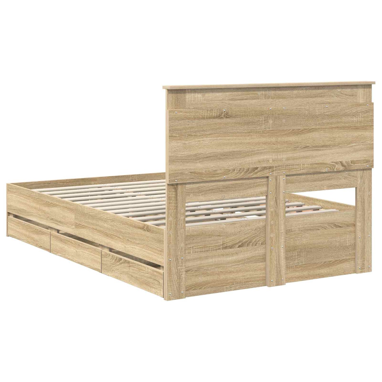 Bed Frame with Drawer Sonoma Oak 120 x 200 cm Engineer Wood