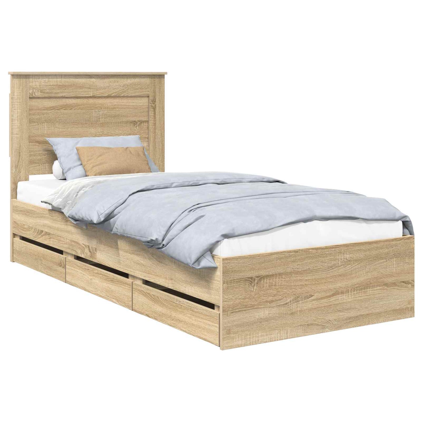 Bed Frame with Drawer Sonoma Oak 100 x 200 cm Engineer Wood