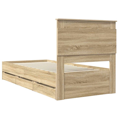 Bed Frame with Drawer Sonoma Oak 100 x 200 cm Engineer Wood