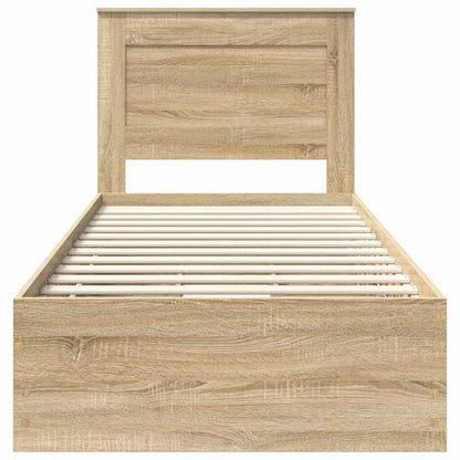 Bed Frame with Drawer Sonoma Oak 100 x 200 cm Engineer Wood