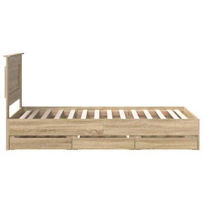 Bed Frame with Drawer Sonoma Oak 100 x 200 cm Engineer Wood