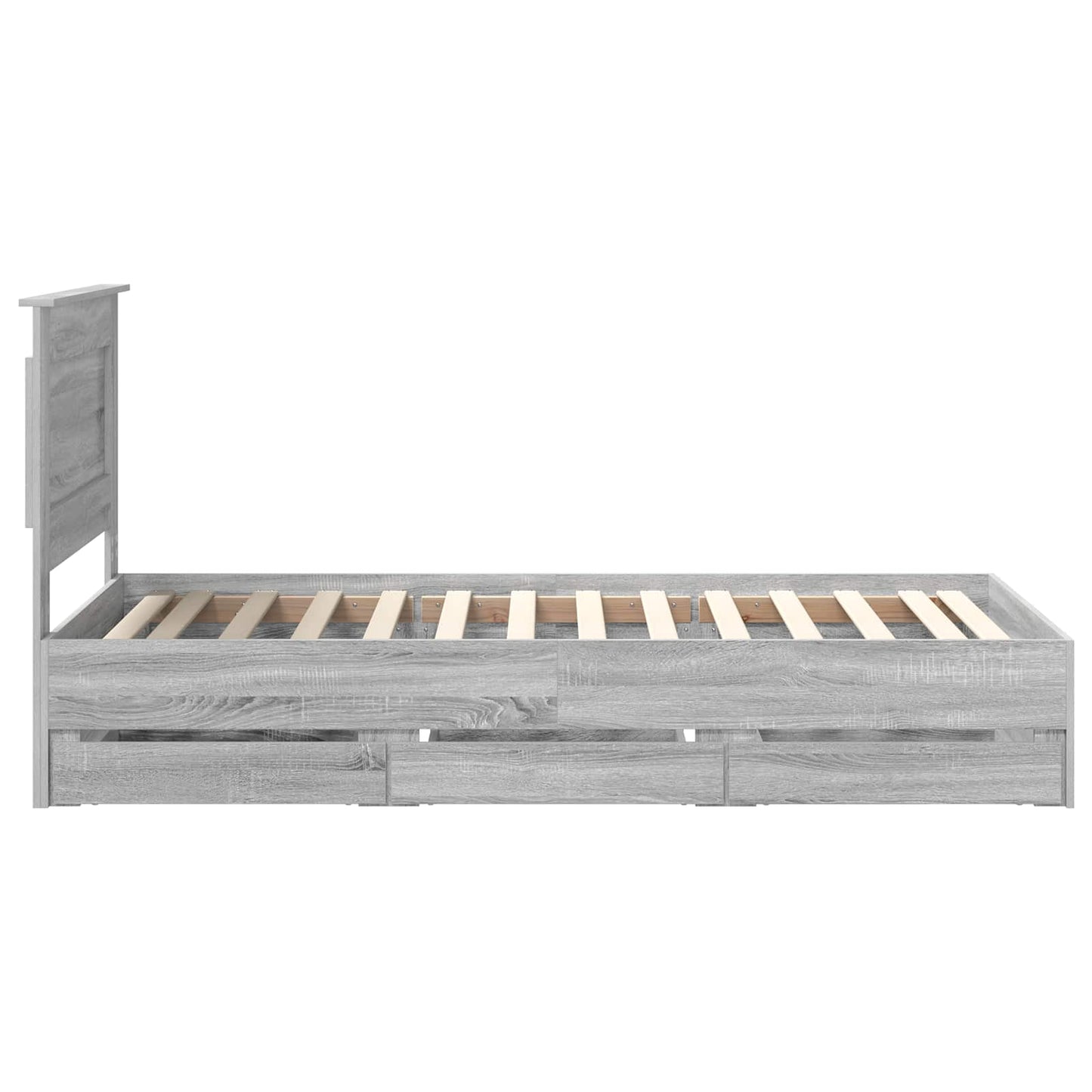 Bed Frame with Drawer Grey Sonoma 100 x 200 cm Engineer Wood