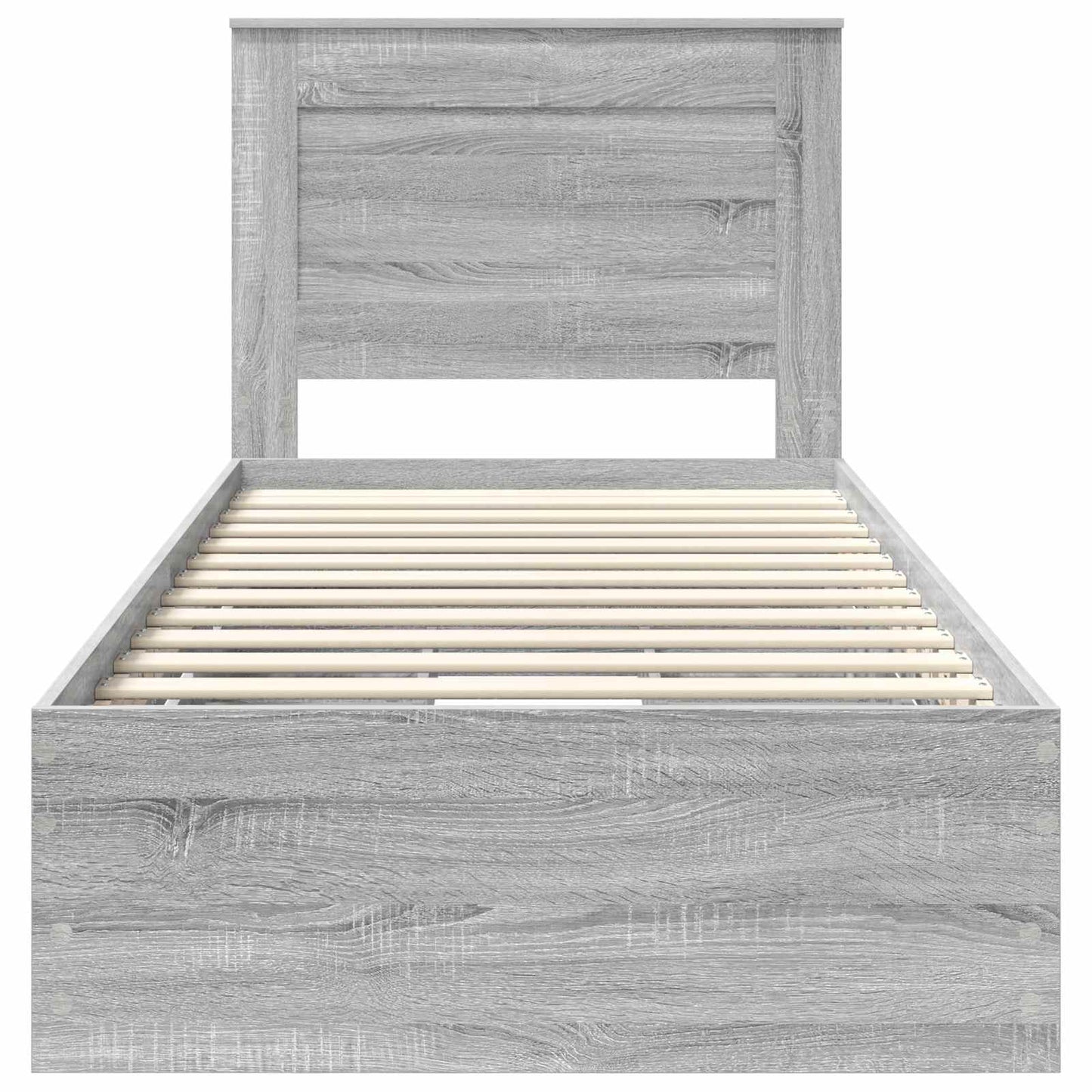 Bed Frame with Drawer Grey Sonoma 90 x 190 cm Engineer Wood