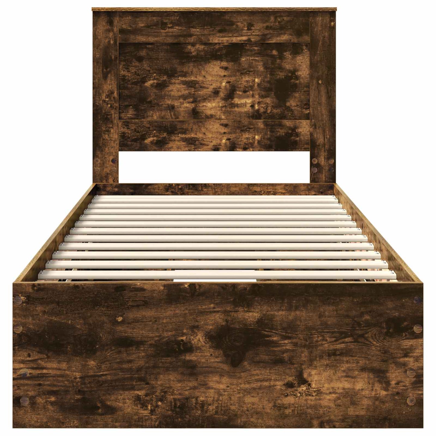 Bed Frame with Drawer Smoked Oak 75 x 190 cm Engineer Wood