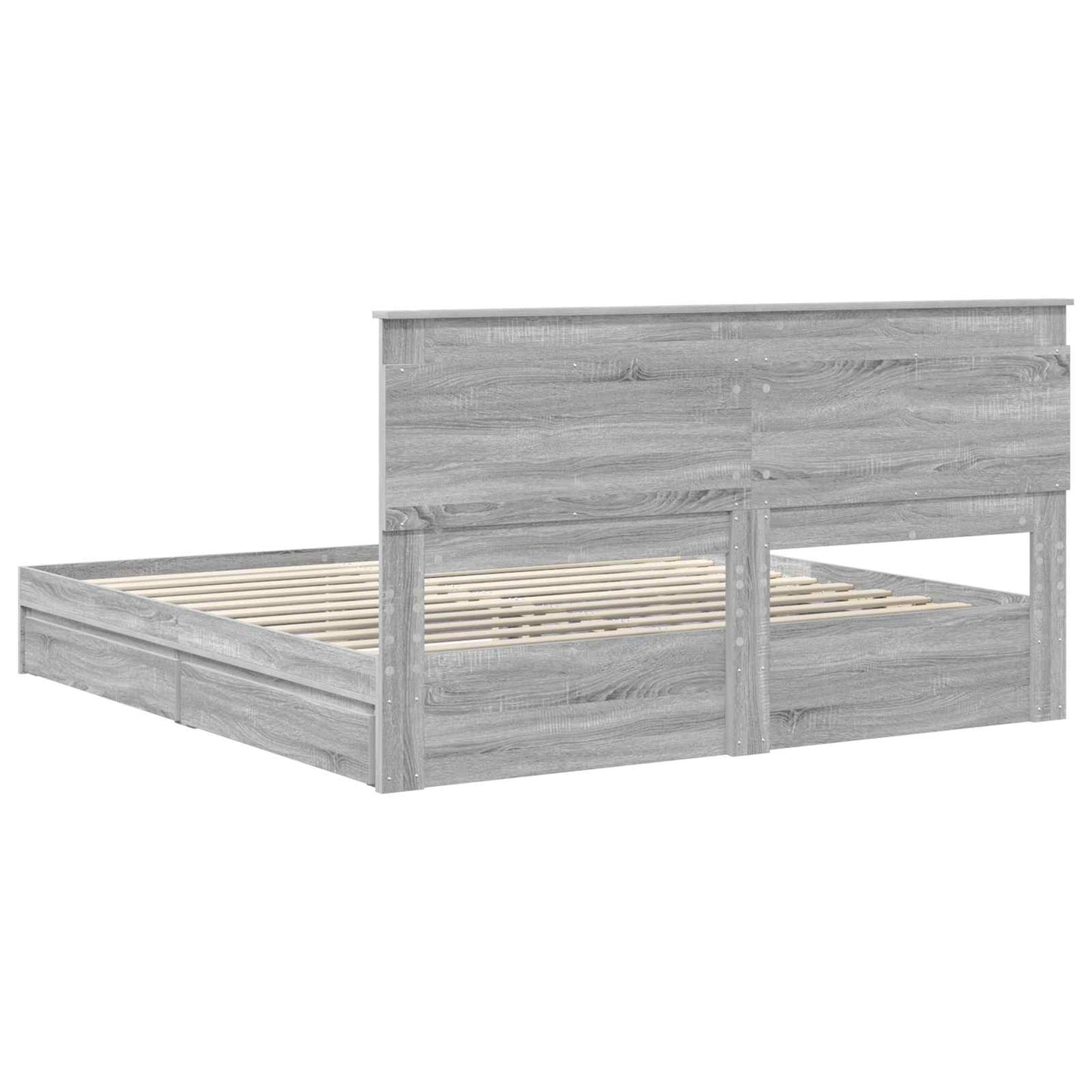 Storage Bed Grey Sonoma 200 x 200 cm Engineered Wood