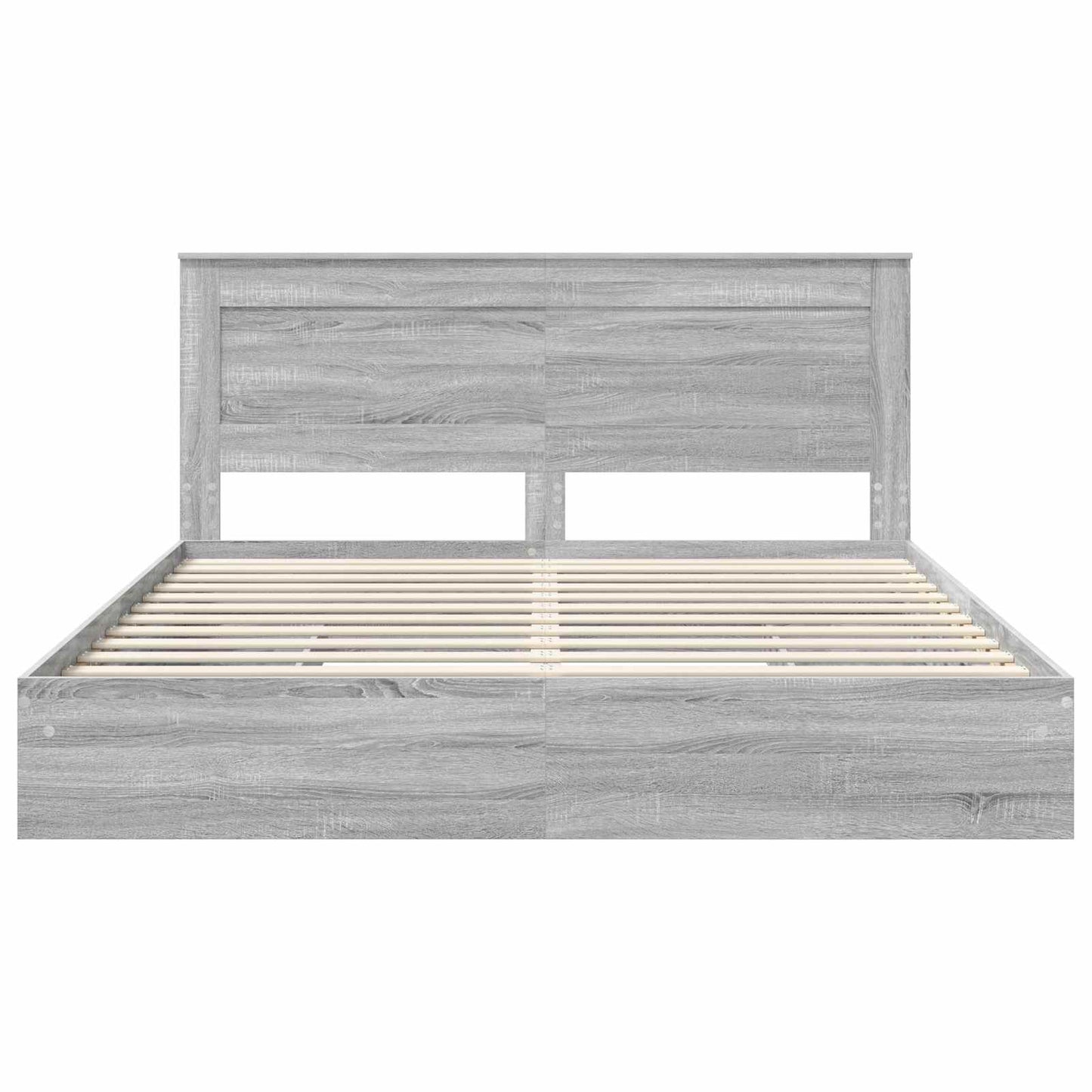 Storage Bed Grey Sonoma 200 x 200 cm Engineered Wood