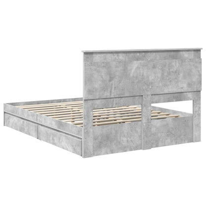 Storage Bed Concrete Grey 150 x 200 cm Engineered Wood