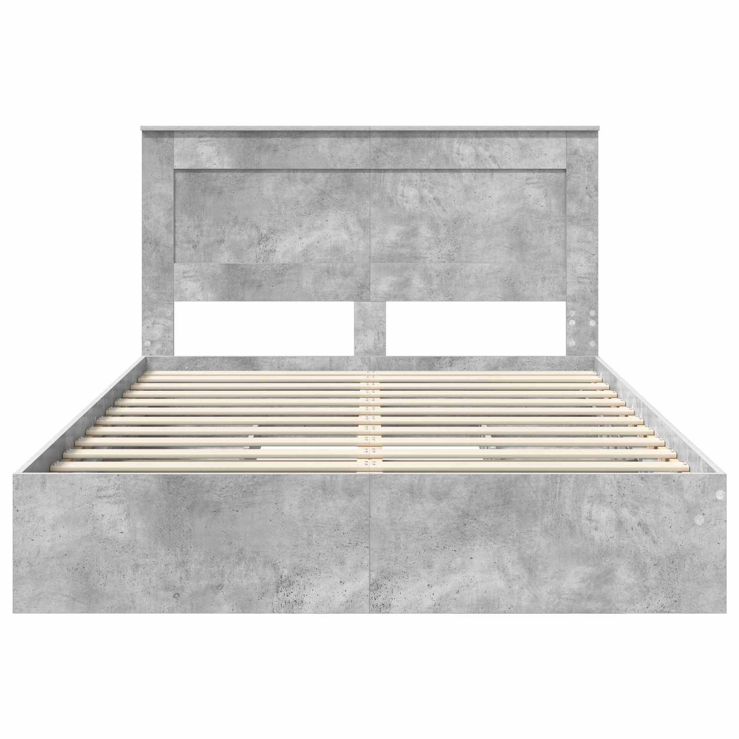 Storage Bed Concrete Grey 150 x 200 cm Engineered Wood