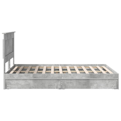 Storage Bed Concrete Grey 150 x 200 cm Engineered Wood