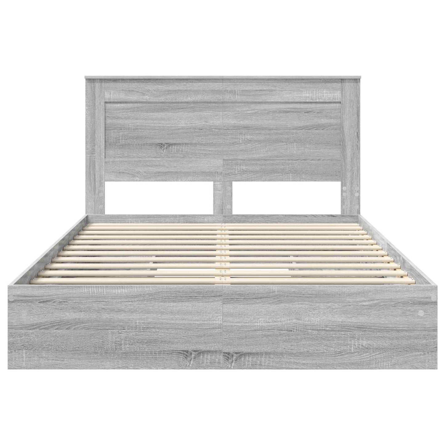 Storage Bed Grey Sonoma 140 x 200 cm Engineered Wood