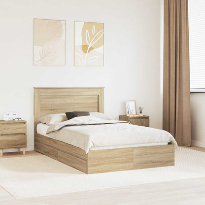 Storage Bed with Drawer Sonoma Oak 120 x 200 cm Engineered Wood