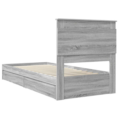 Storage Bed Grey Sonoma 100 x 200 cm Engineered Wood