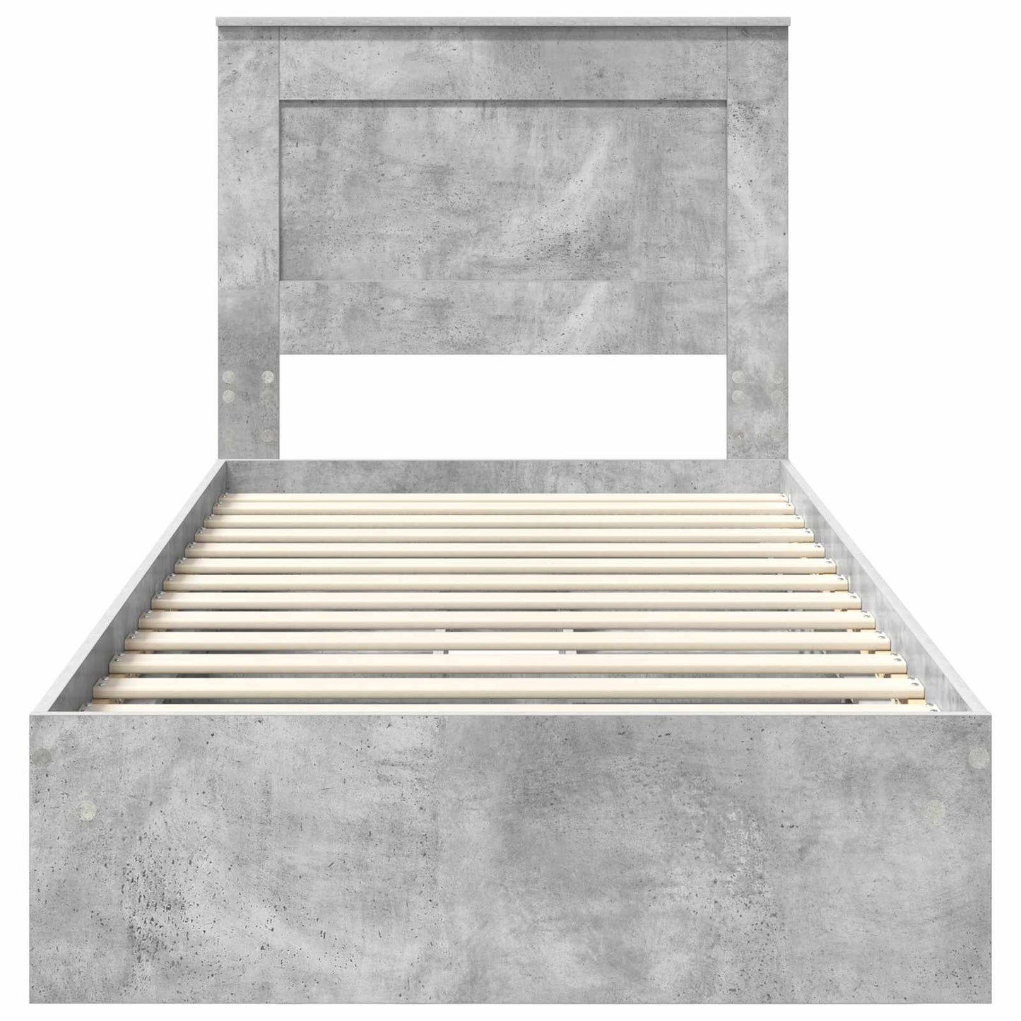 Storage Bed Concrete Grey 90 x 190 cm Engineered Wood