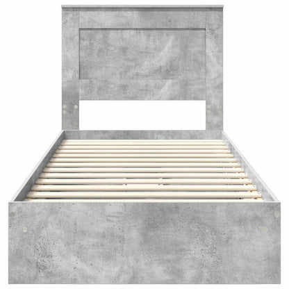Storage Bed Concrete Grey 90 x 190 cm Engineered Wood