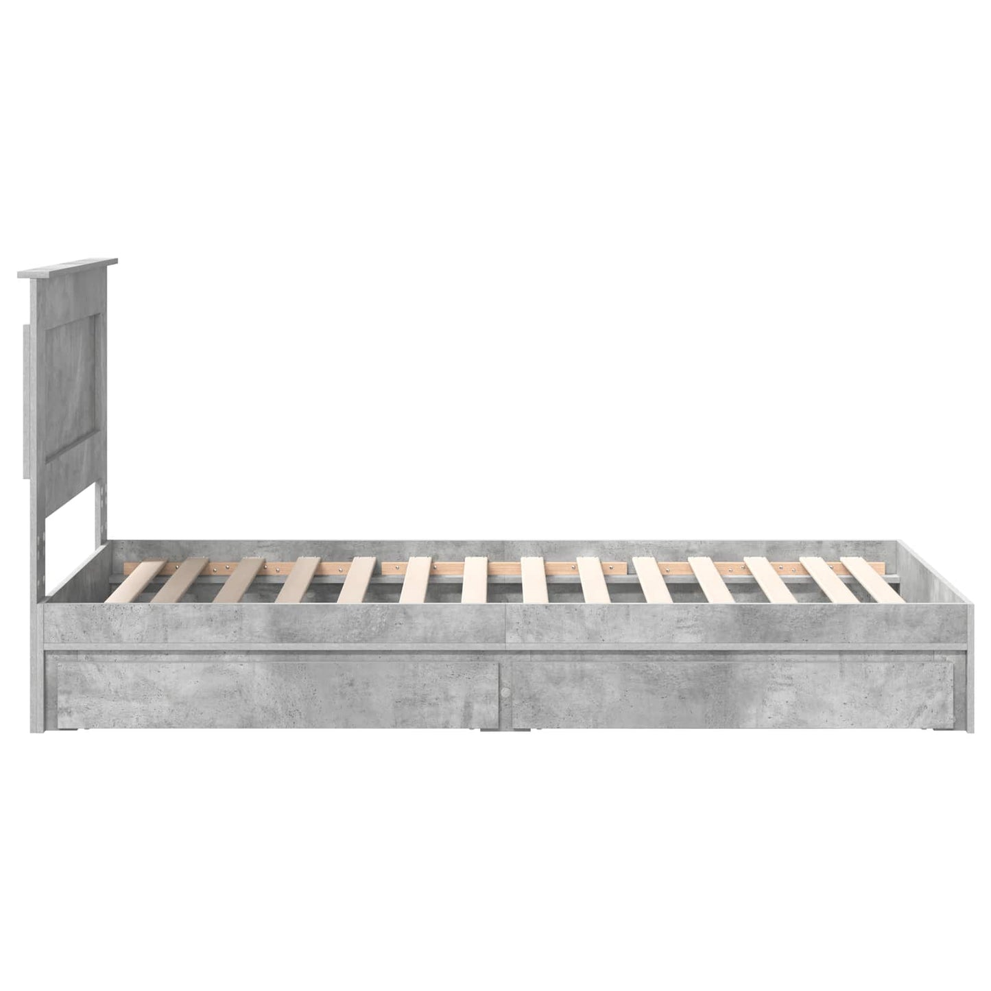Storage Bed Concrete Grey 90 x 190 cm Engineered Wood