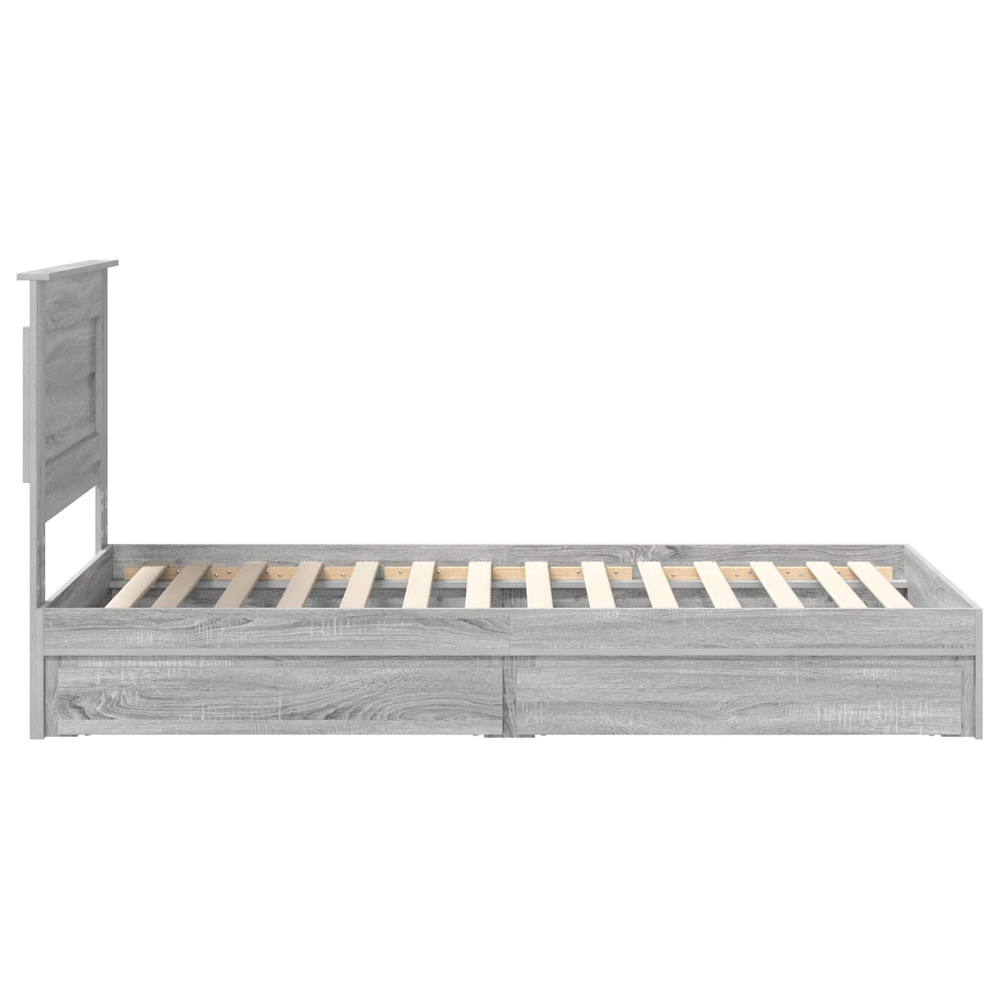 Storage Bed with Drawer Grey Sonoma 90 x 190 cm Engineered Wood