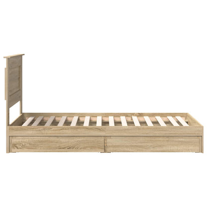 Storage Bed with Drawer Sonoma Oak 75 x 190 cm Engineered Wood