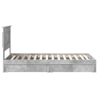 Storage Bed Concrete Grey 75 x 190 cm Engineered Wood