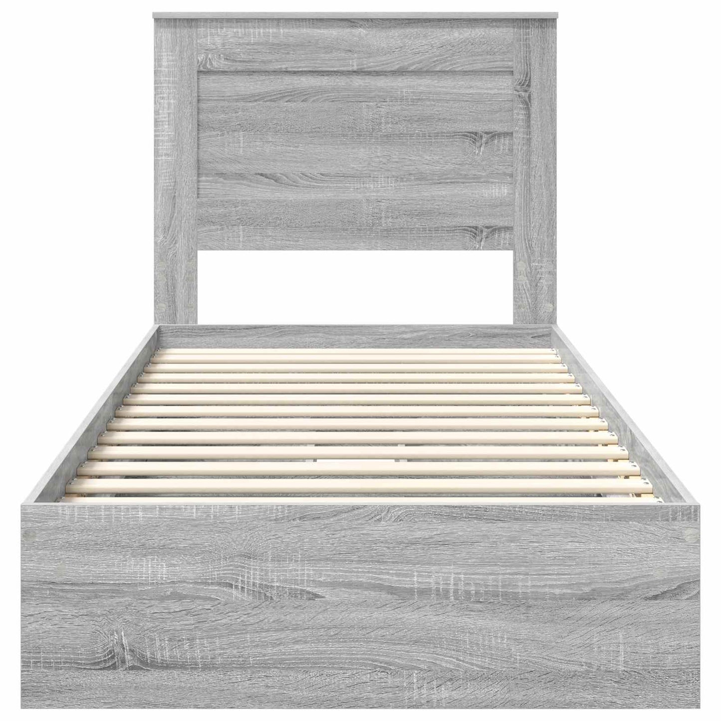 Storage Bed with Drawer Grey Sonoma 75 x 190 cm Engineered Wood