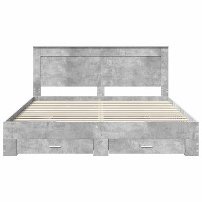 Bed Frame with Drawer with Headboard Manual Engineered Wood