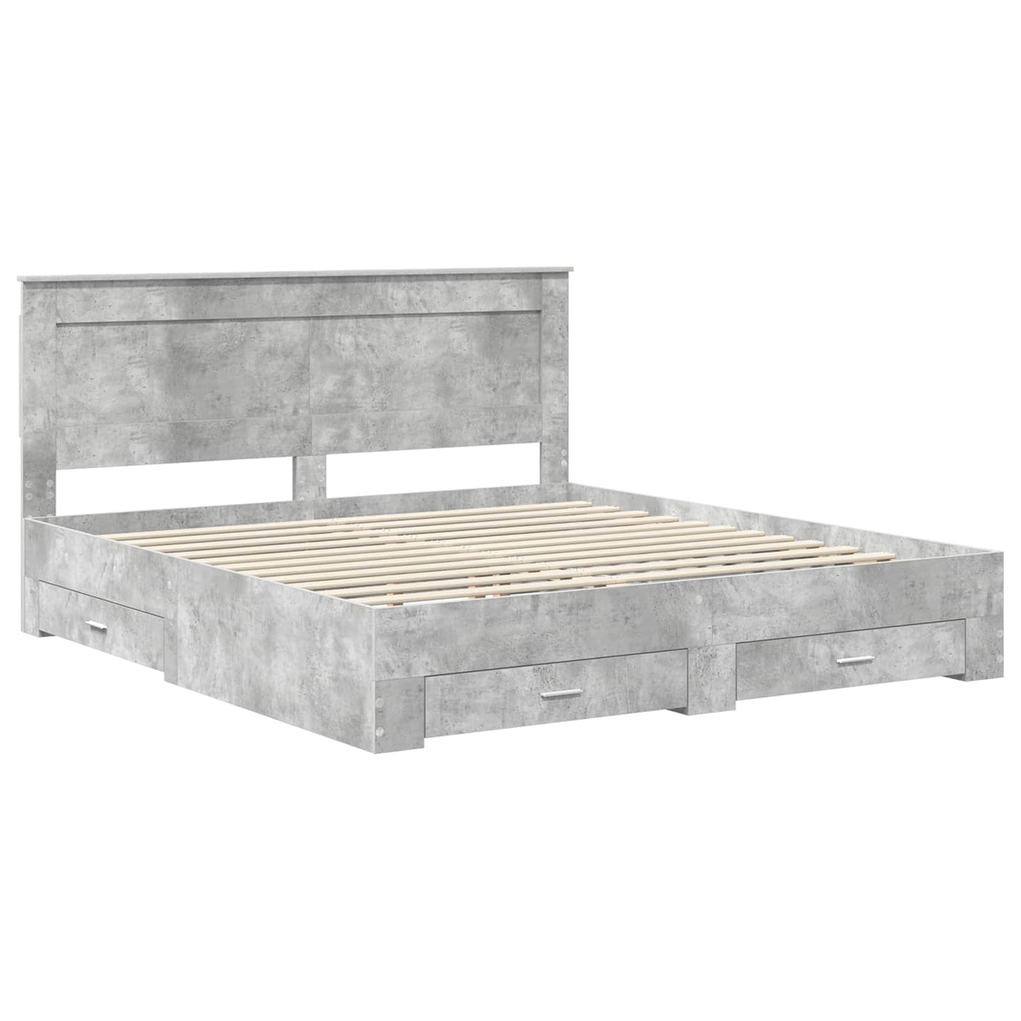 Bed Frame Concrete Grey 180 x 200 cm Engineered Wood