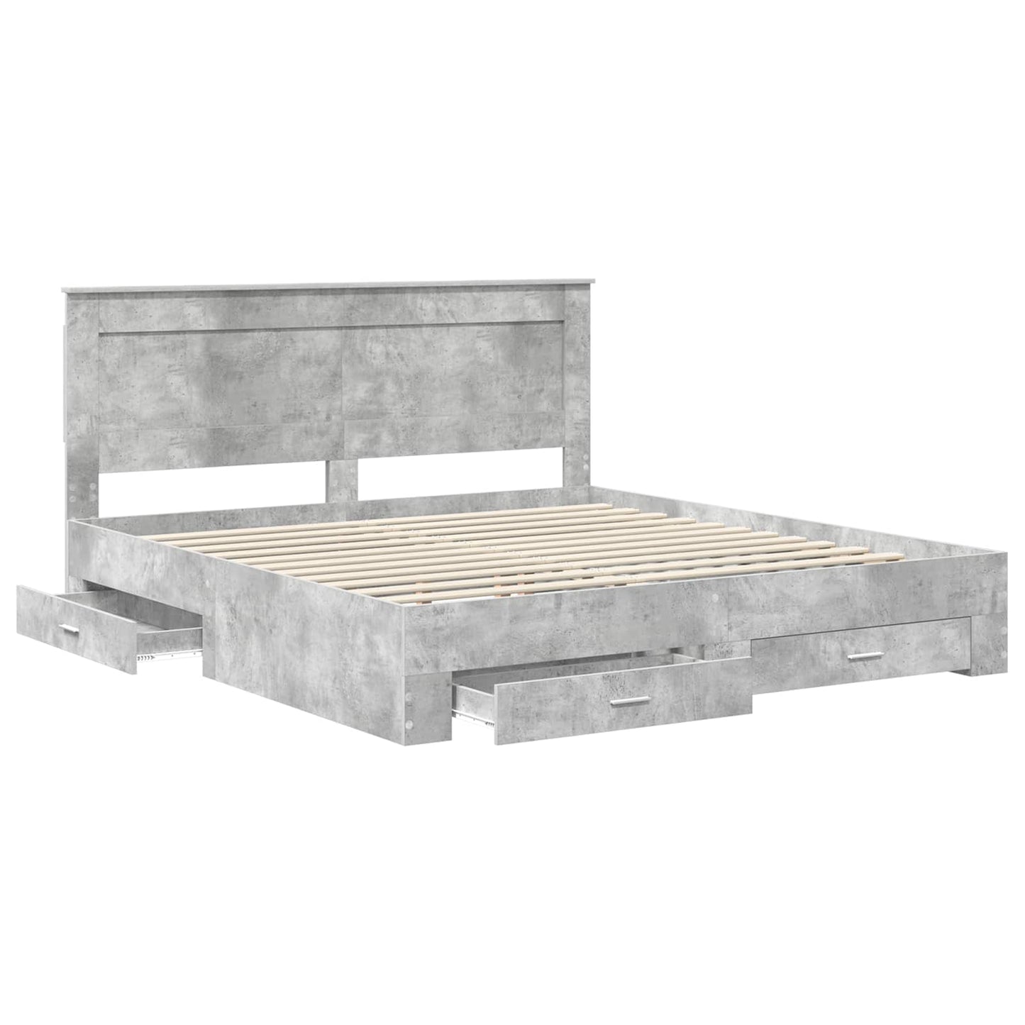 Bed Frame Concrete Grey 180 x 200 cm Engineered Wood