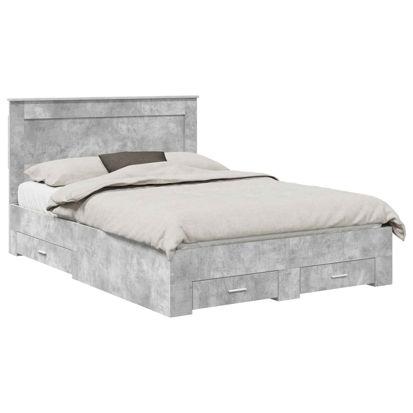 Bed Frame with Drawer with Headboard Manual Engineered Wood