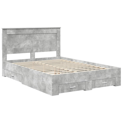 Bed Frame with Drawer with Headboard Manual Engineered Wood