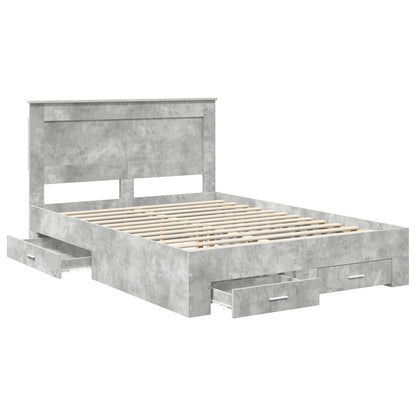 Bed Frame with Drawer with Headboard Manual Engineered Wood