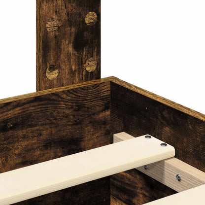 Bed Frame with Drawer Smoked Oak 140 x 190 cm Engineered Wood