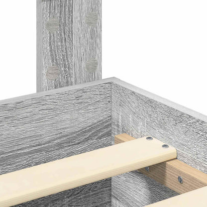 Bed Frame with Drawer Grey Sonoma 140 x 200 cm Engineered Wood