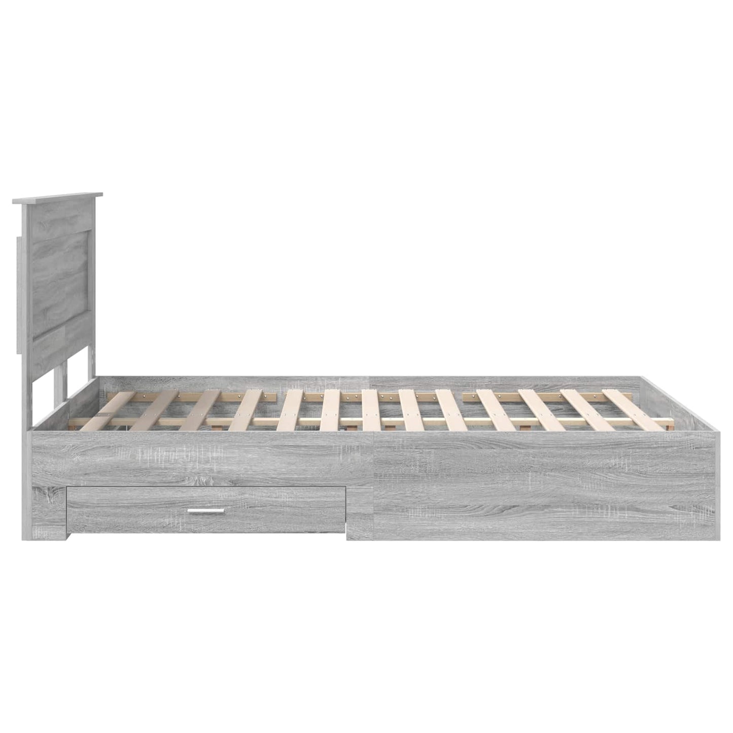Bed Frame with Drawer Grey Sonoma 140 x 200 cm Engineered Wood