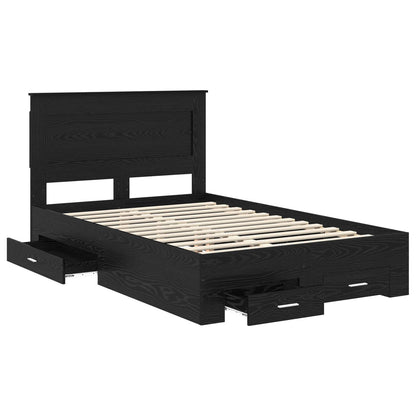 Bed Frame with Drawer with Headboard Manual Engineered Wood