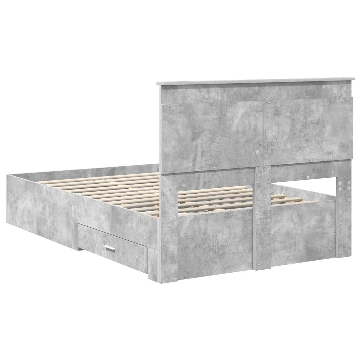 Bed Frame with Drawer with Headboard Manual Engineered Wood