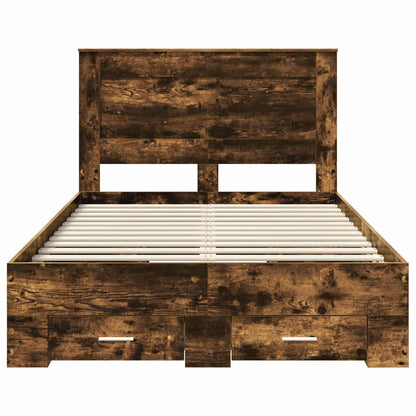 Bed Frame with Drawer with Headboard Manual Engineered Wood