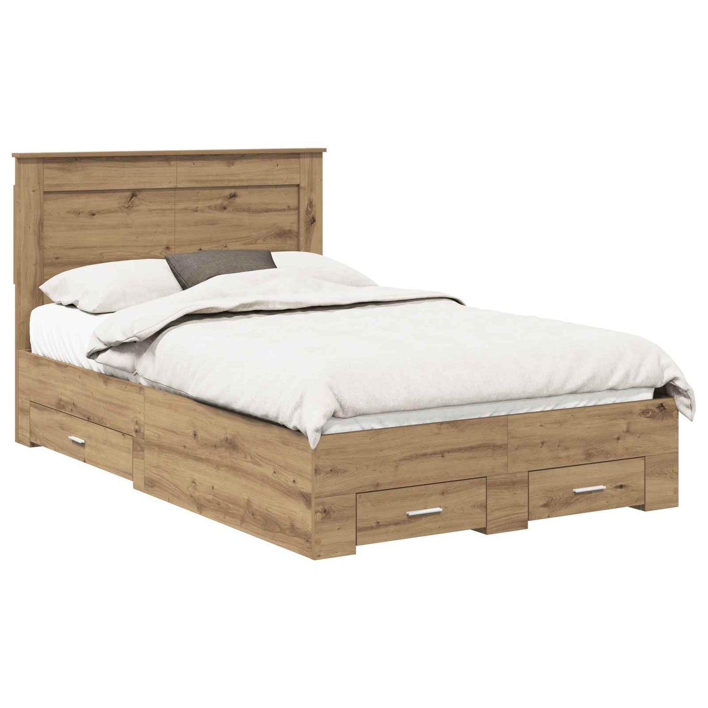 Bed Frame with Drawer with Headboard Manual Engineered Wood
