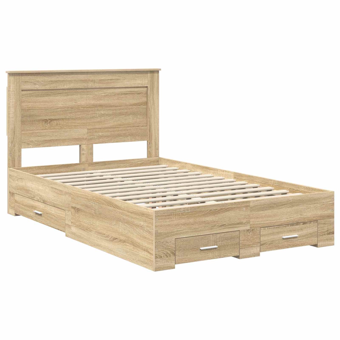 Bed Frame with Drawer Sonoma Oak 120 x 200 cm Engineered Wood