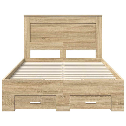 Bed Frame with Drawer Sonoma Oak 120 x 200 cm Engineered Wood