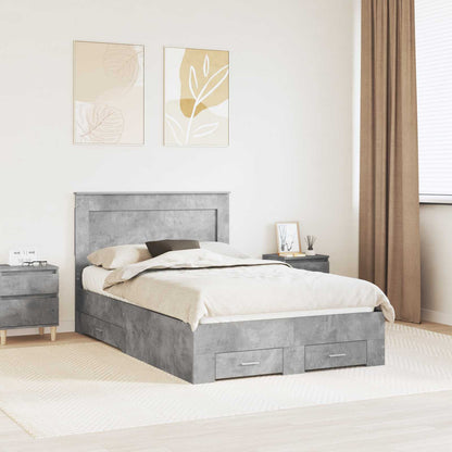 Bed Frame Concrete Grey 120 x 200 cm Engineered Wood
