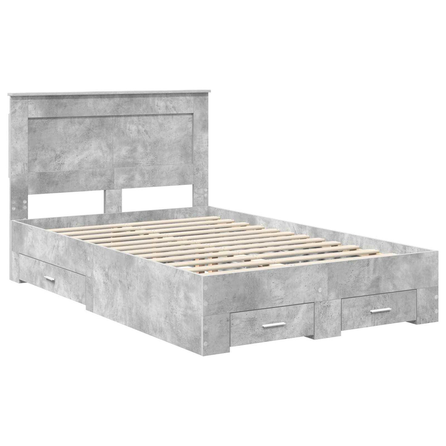 Bed Frame Concrete Grey 120 x 200 cm Engineered Wood